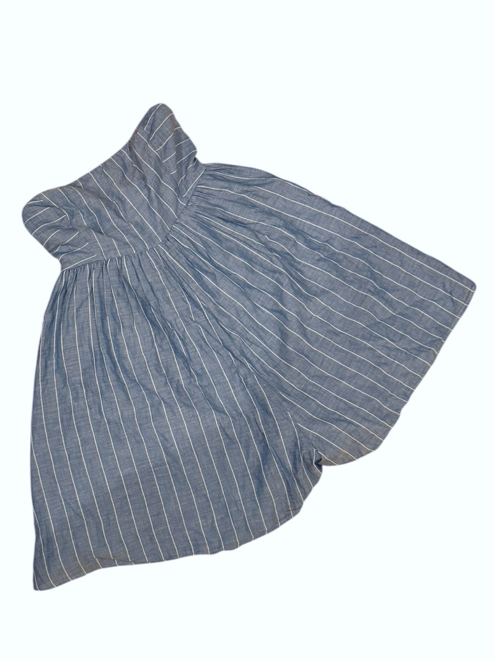 American Eagle Outfitters Blue Striped Strapless Shorts Romper